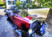 The Red Vintage Car Planter