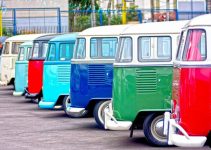 Multicolored Volkswagen Bus